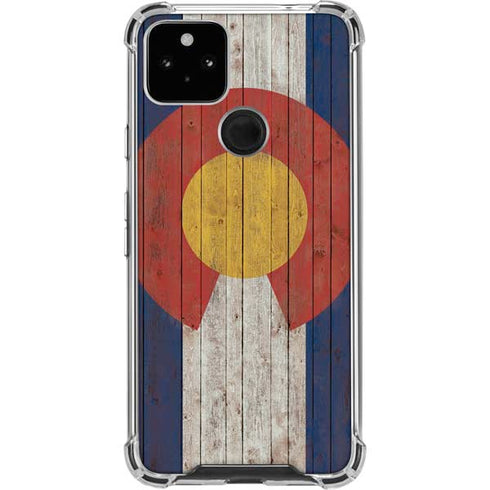 Colorado Flag Dark Wood Pixel Cases